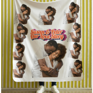 Personalized Couple Photo Blanket – Custom Pictures & Names